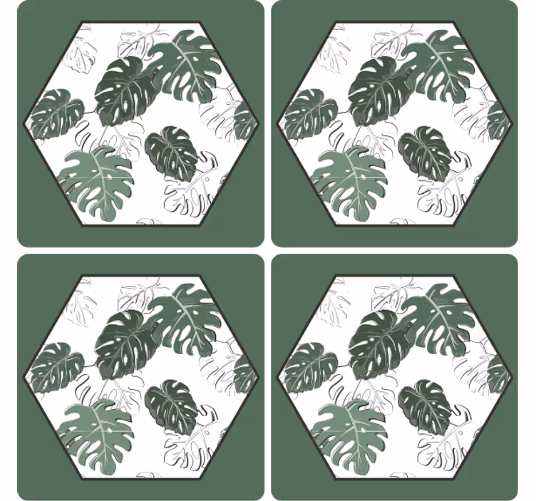 Untersetzer im hexagonalen blattmuster - TenStickers