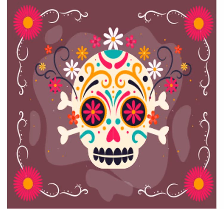 Untersetzer halloween mit buntem totenkopf-motiv - TenStickers