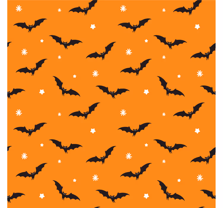 Untersetzer halloween mit orangefarbenem fledermaus-muster - TenStickers