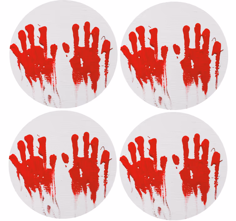 Untersetzer halloween mit rotem handabdruckmuster - TenStickers
