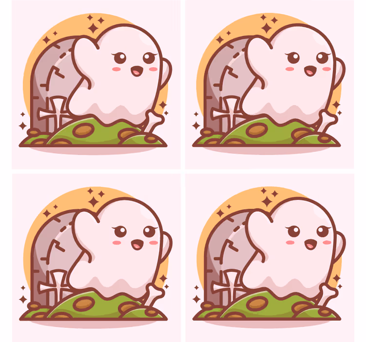 Untersetzer halloween mit fröhlicher geisterillustration - TenStickers
