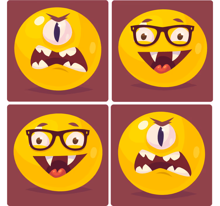 Untersetzer geek mit lustigen smiley-gesichtern - TenStickers