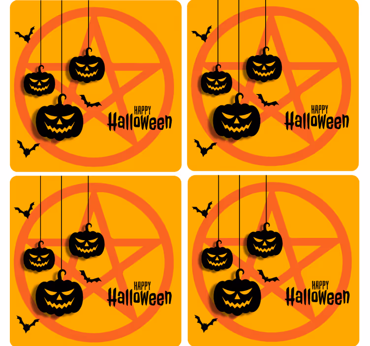 Untersetzer Halloween gruseliges kürbismotiv - TenStickers
