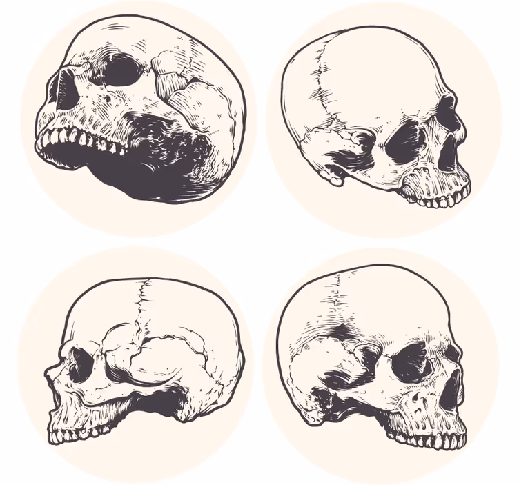 Untersetzer geek mit totenkopf-illustrationen - TenStickers