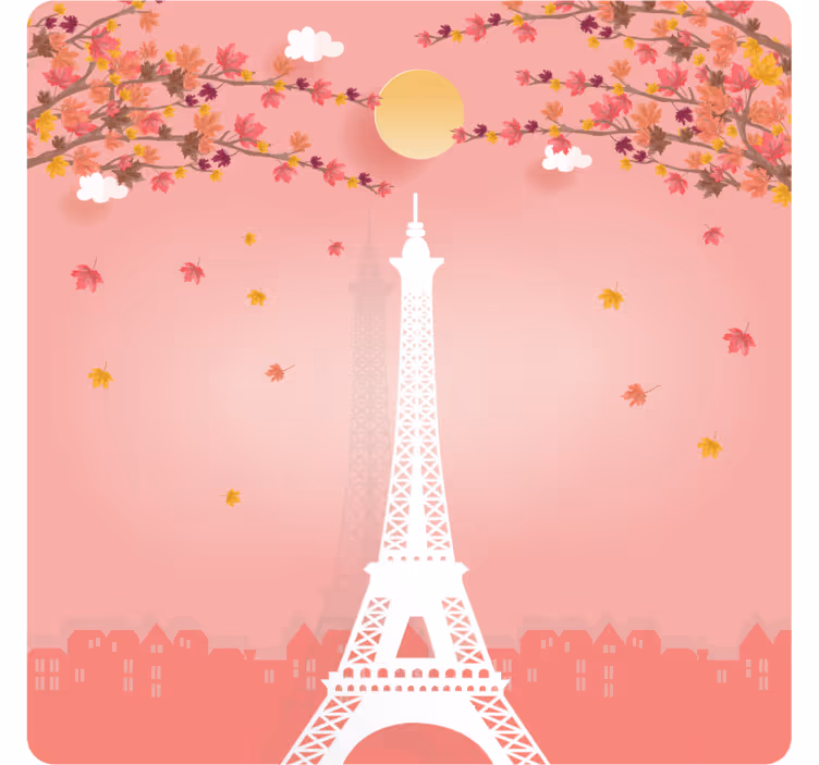 Untersetzer modern mit herbstszene eiffelturm - TenStickers