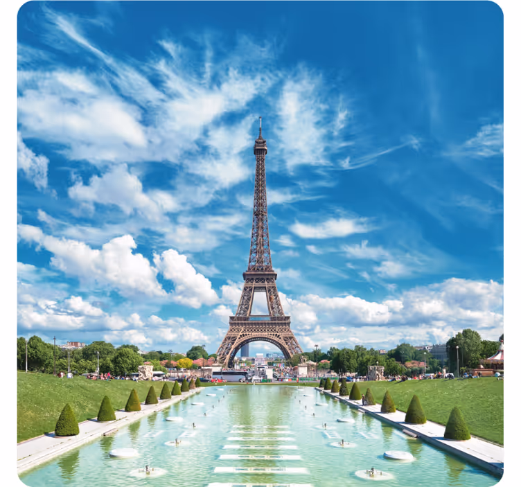 Untersetzer modern landschaft mit eiffelturm - TenStickers