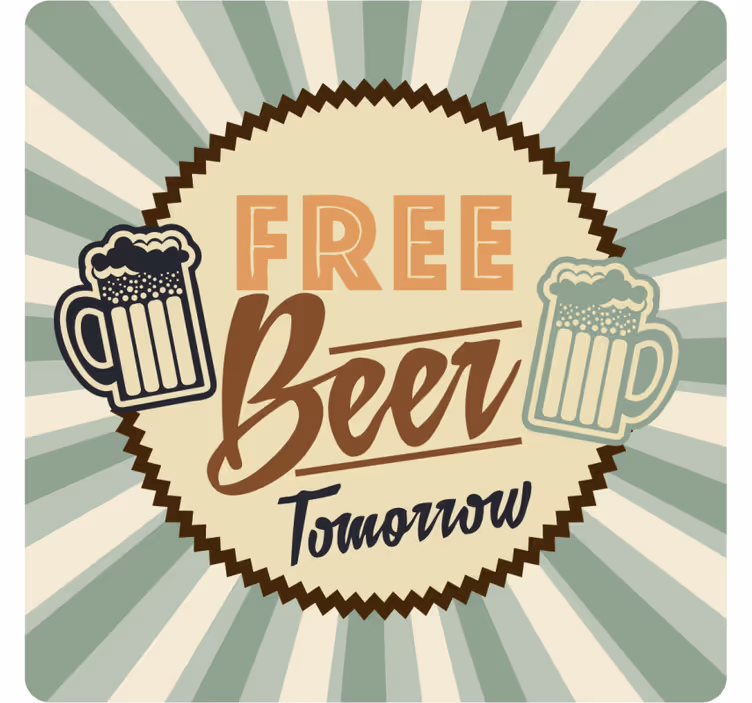 Bierdeckel retro freies bier ankündigung - TenStickers