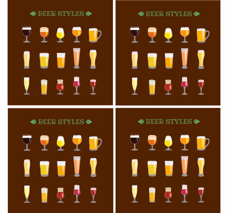Bierdeckel für verschiedene biergläser - TenStickers