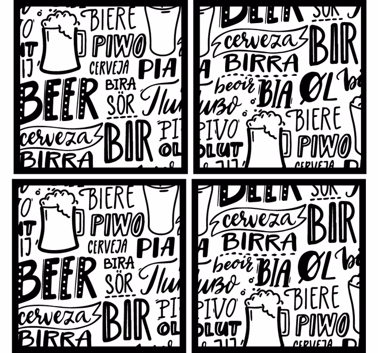 Bierdeckel mit vielfältiger bierterminologie - TenStickers