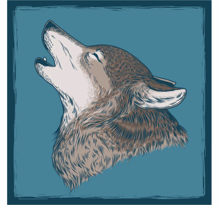 Untersetzer geek mit heulender wolf illustration - TenStickers