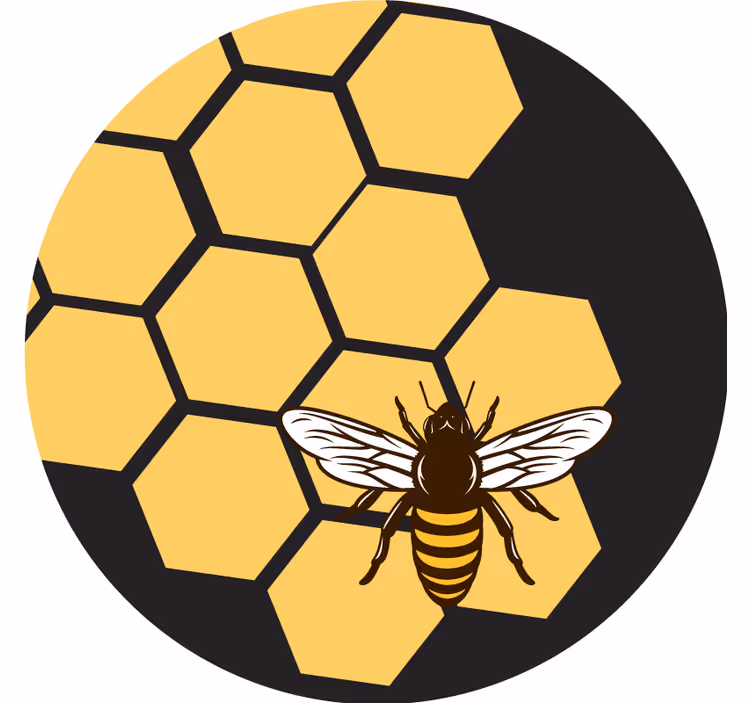 Untersetzer geek mit bienen- und wabenmuster - TenStickers