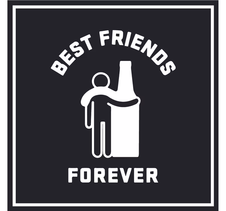 Bierdeckel beste freunde genießen bier - TenStickers