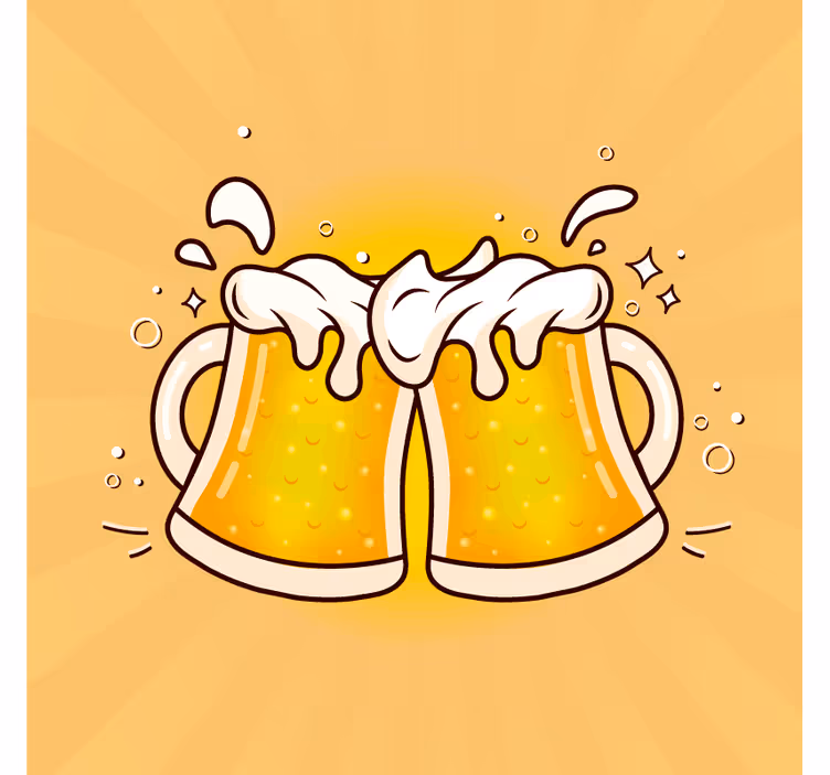 Bierdeckel prost mit bierkrügen - TenStickers