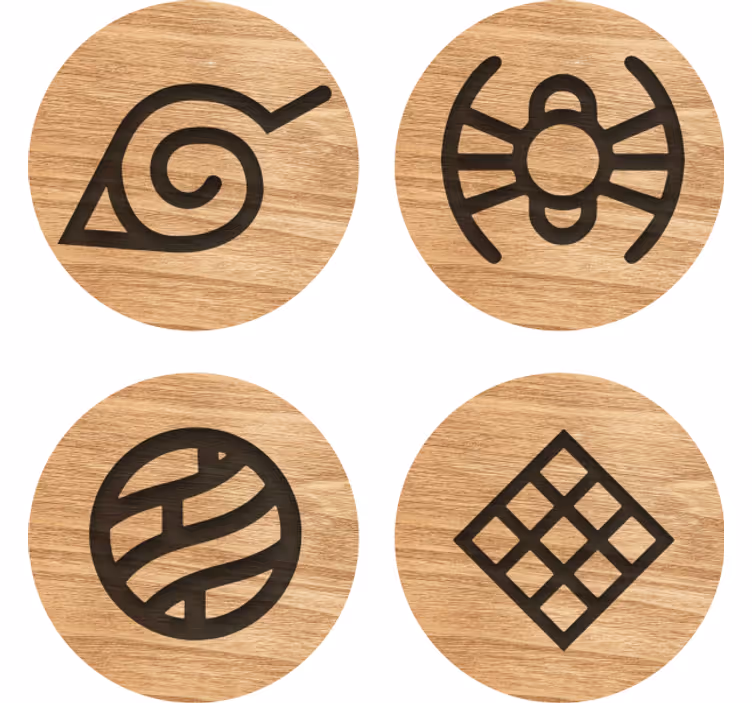 Untersetzer geek symbolische holzscheiben - TenStickers