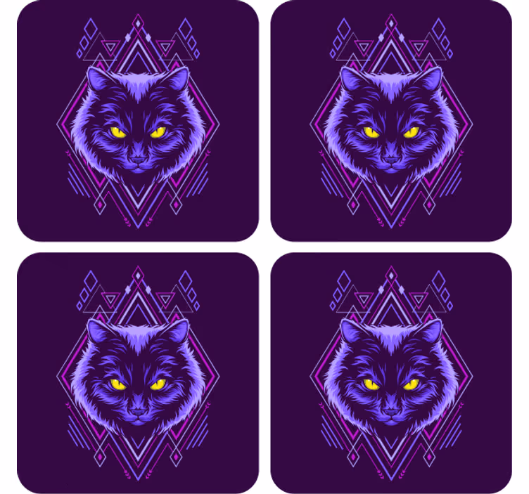 Untersetzer geek mit eleganter katzenillustration - TenStickers