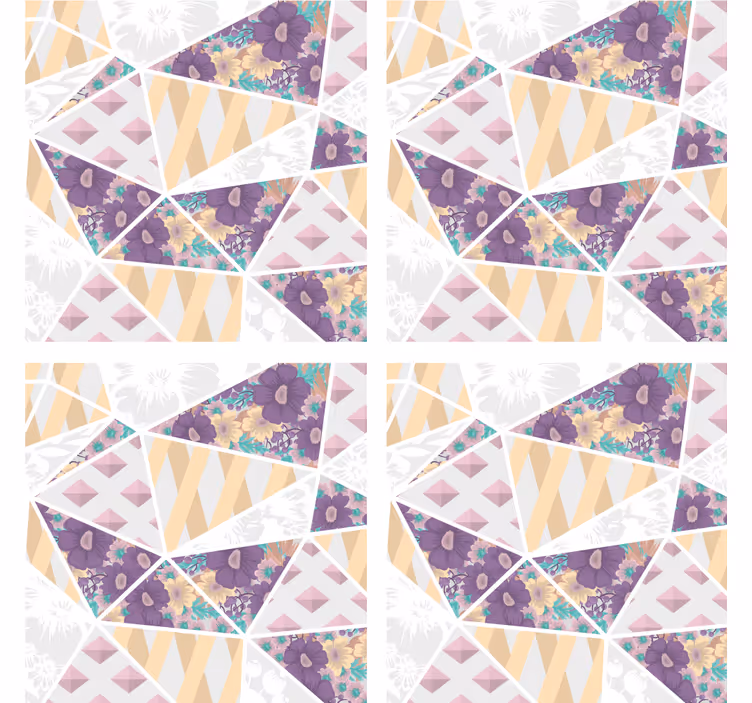 Untersetzer mit geometrischen blumenmustern - TenStickers