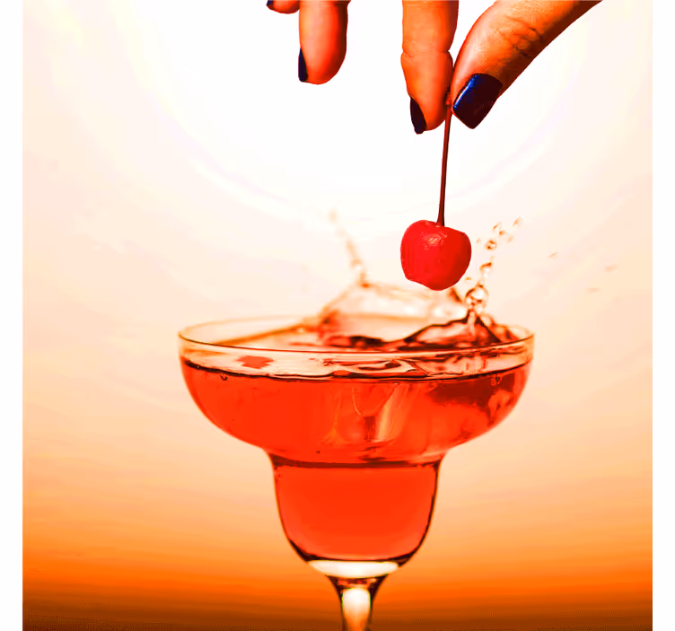 Untersetzer modern kirschspritzer cocktail genuss - TenStickers