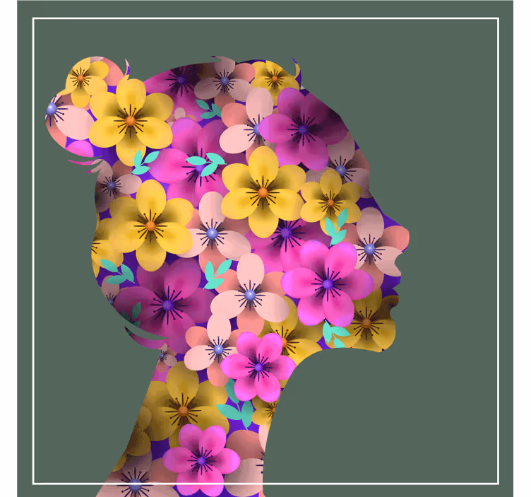 Untersetzer modern mit floralen silhouetten - TenStickers