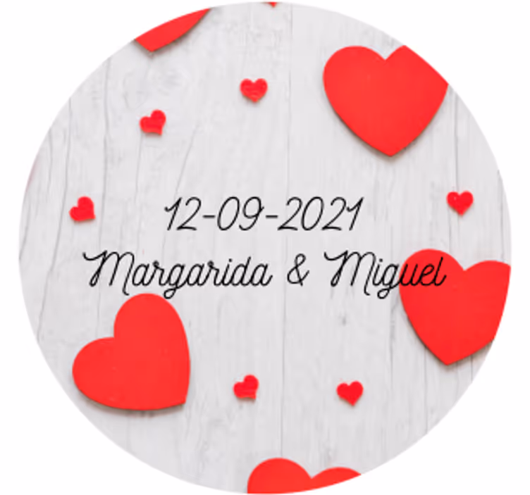 Bierdeckel hochzeit herzen und datum personalisiert - TenStickers