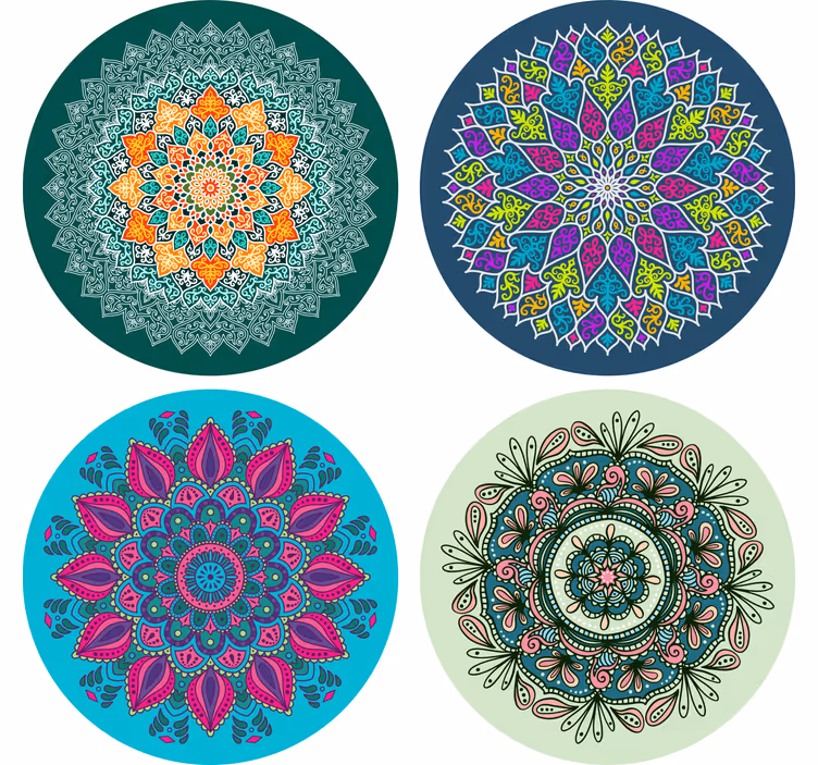 Untersetzer mit filigranen mandala-mustern - TenStickers