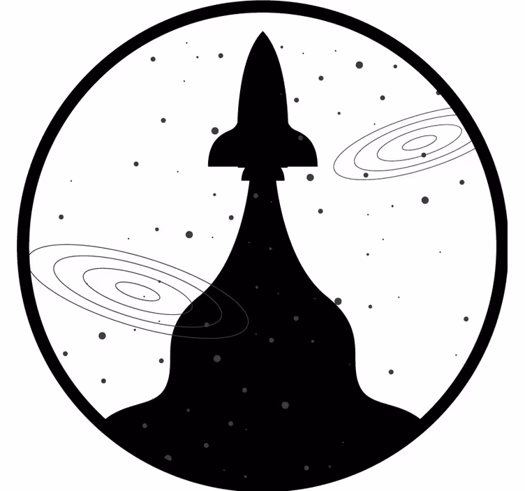 Untersetzer geek rakete silhouette mit sternen - TenStickers