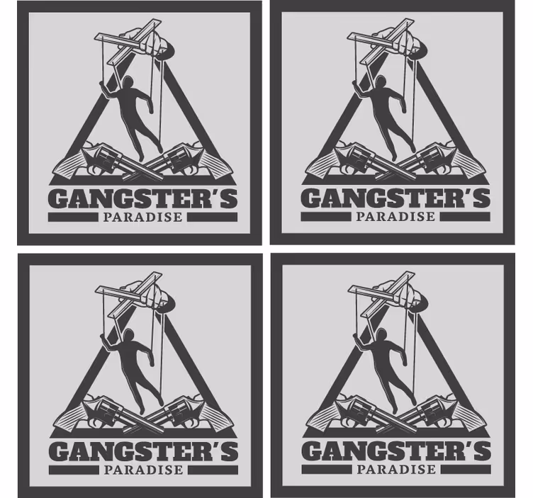 Bierdeckel mit gangster-themenillustration - TenStickers
