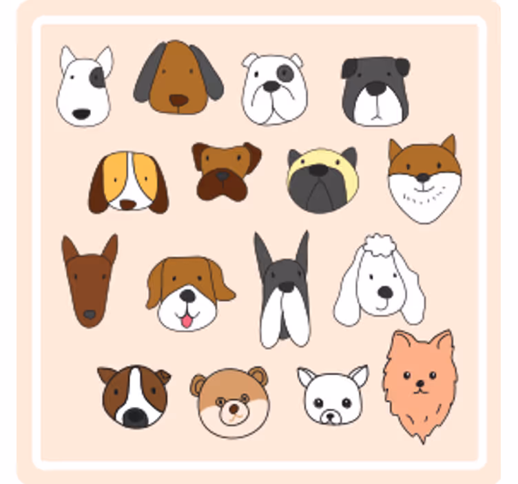 Untersetzer geek mit niedlichen tiergesichtern - TenStickers