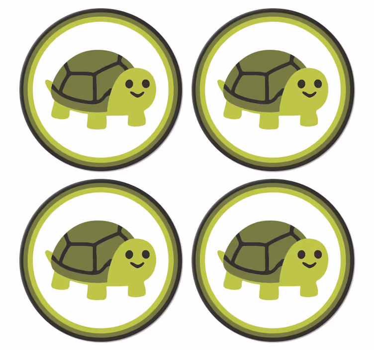 Untersetzer geek mit lächelnder schildkröte grafik - TenStickers