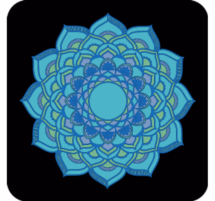 Untersetzer mit filigranen blauen blumen - TenStickers