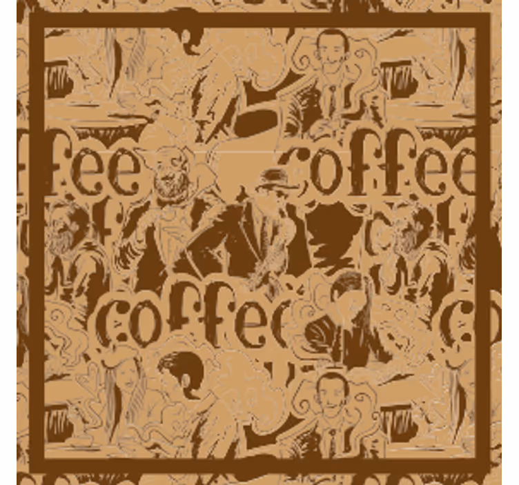 Untersetzer mit vintage kaffee figuren - TenStickers