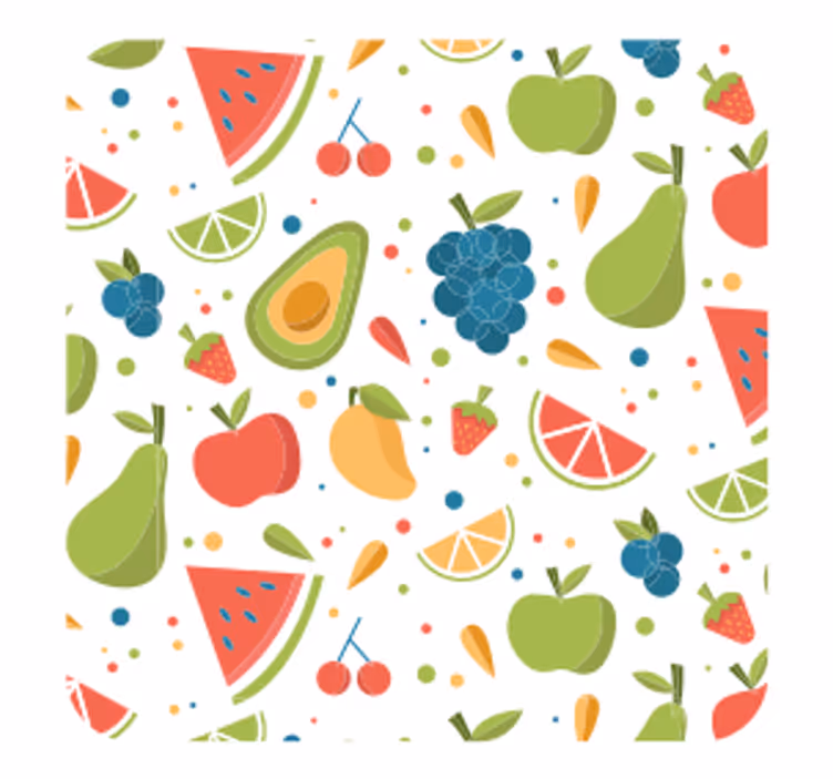 Untersetzer modern mit lebhaftem fruchtmotiv - TenStickers
