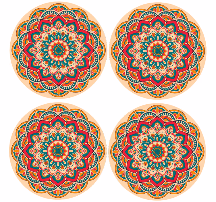 Untersetzer modern runde form mit mandala-muster - TenStickers