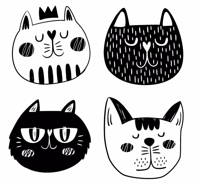 Untersetzer geek mit verspielten katzenillustrationen - TenStickers