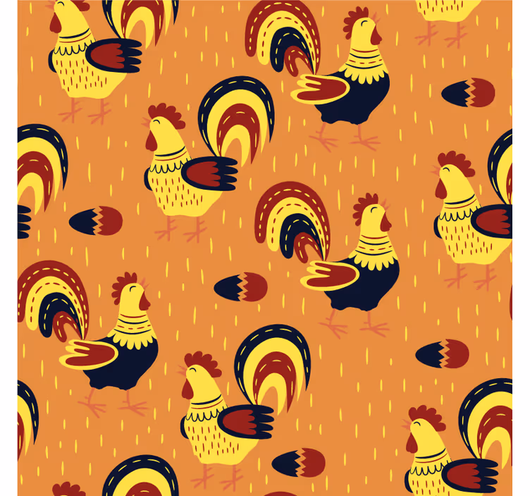 Untersetzer geek mit buntem hahn-muster - TenStickers