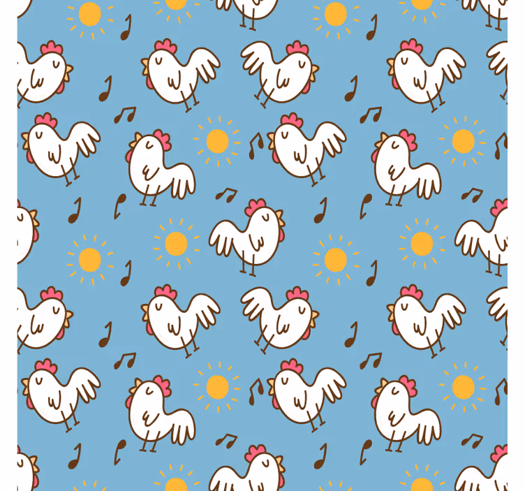 Untersetzer modern fröhliche hühner und sonne - TenStickers