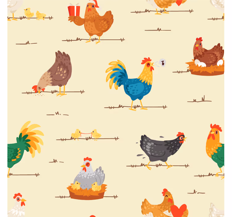 Untersetzer modern bunte bauernhoftiere - TenStickers