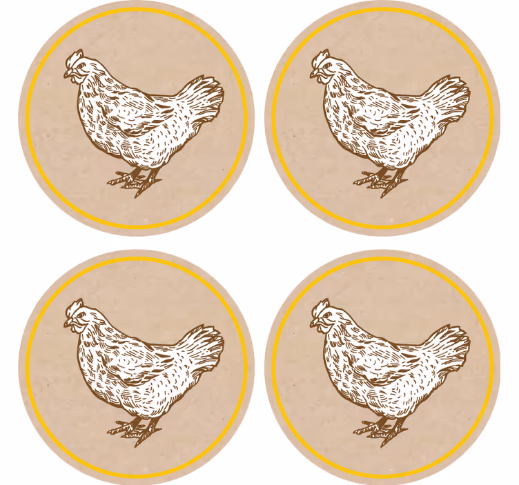 Vintage untersetzer mit charmantem huhn-motiv - TenStickers