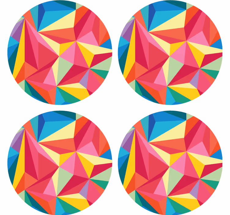 Untersetzer mit lebendigen geometrischen mustern - TenStickers