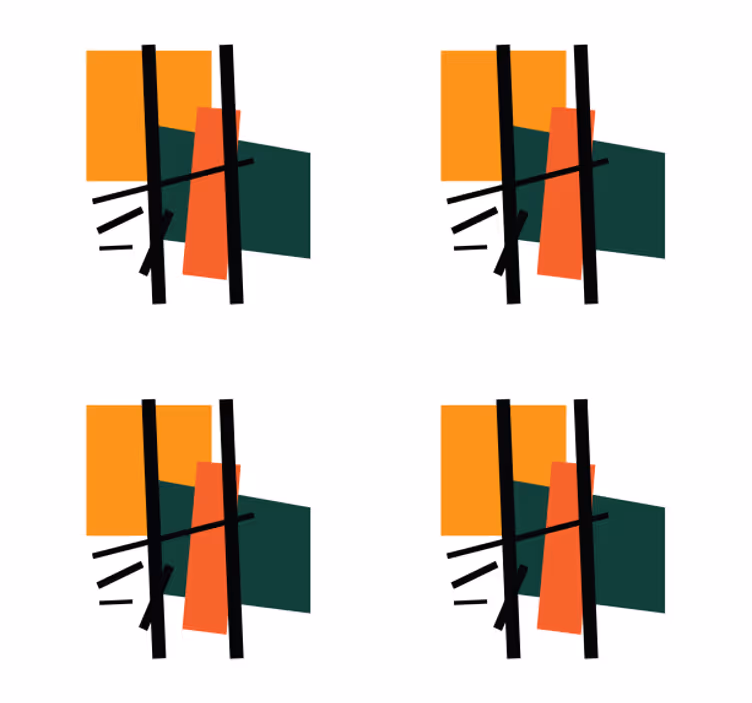 Untersetzer modern mit abstrakten geometrischen formen - TenStickers