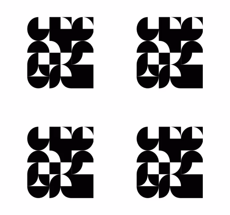 Untersetzer modern mit geometrischen monochromen mustern - TenStickers