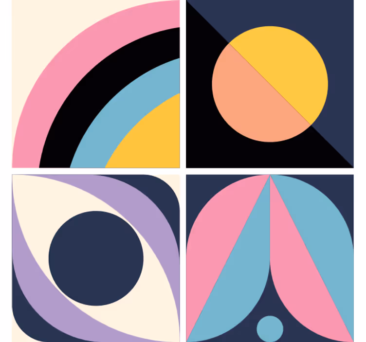 Untersetzer modern in geometrischen farbblöcken - TenStickers