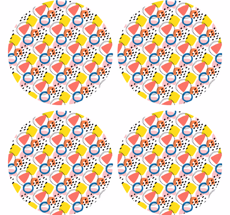 Untersetzer geek mit bunten abstrakten formen - TenStickers