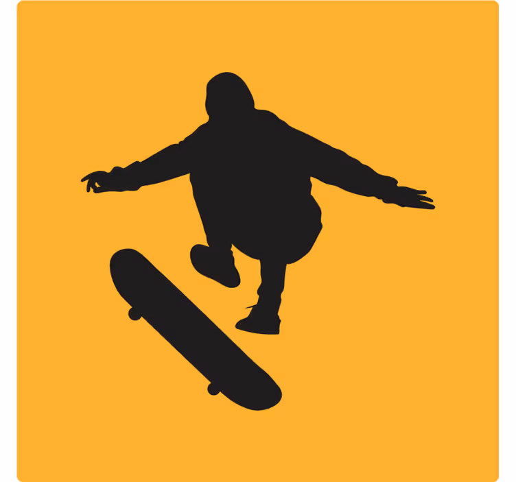 Vintage untersetzer mit skaterfigur silhouette - TenStickers