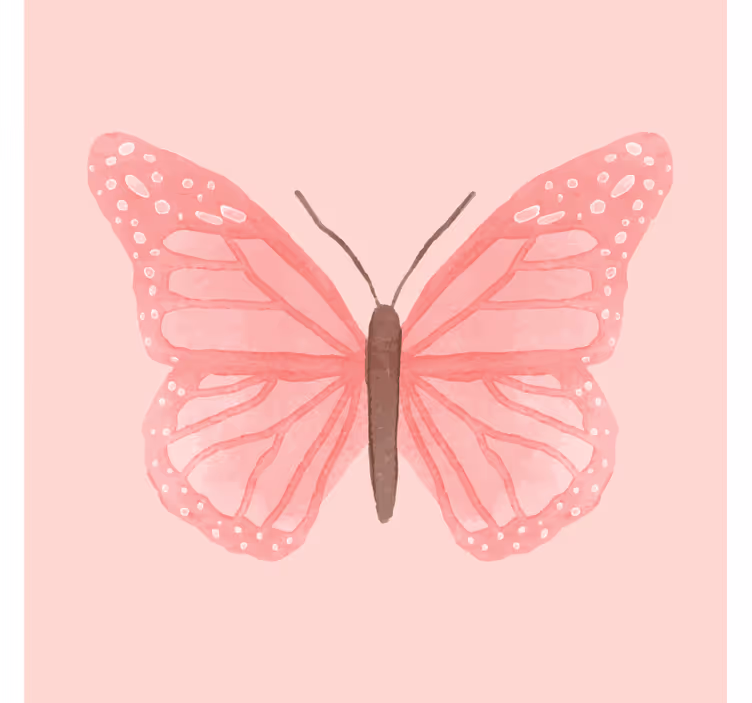 Vintage untersetzer mit rosa schmetterlingsillustration - TenStickers