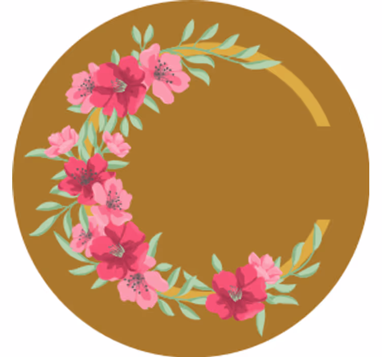 Bierdeckel mit floralem runddesign - TenStickers