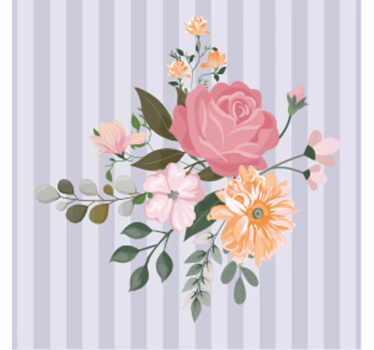 Bierdeckel mit floralen streifenmuster - TenStickers