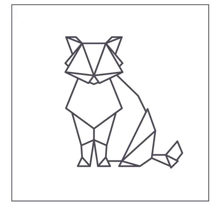 Untersetzer geek geometrische katzenfigur - TenStickers
