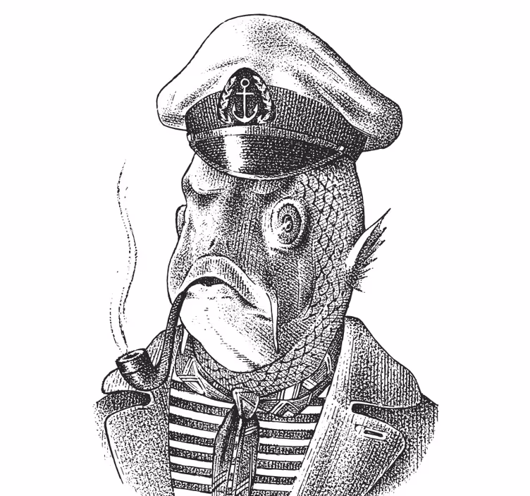 Untersetzer geek captain fisch charakter - TenStickers