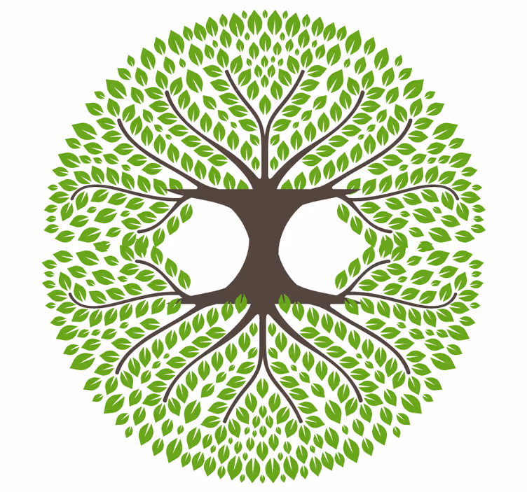 Untersetzer geek mit üppiger grüner baum-silhouette - TenStickers