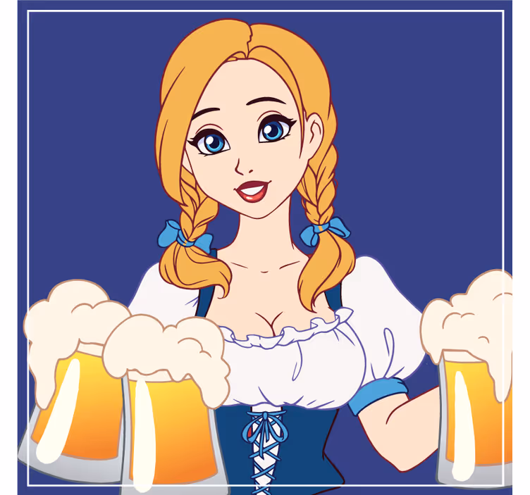 Bierdeckel mit fröhlicher barkeeper-illustration - TenStickers
